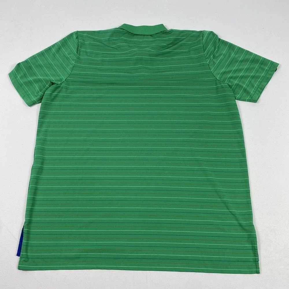 RLX Ralph‎ Lauren Polo Shirt Mens XL Green Striped Twin Eagles Golf Performance